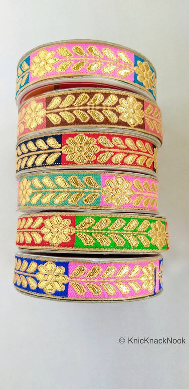 Floral Jacquard Trim Decorative Trim Fashion Trim, Ribbon Sash, Indian Trim